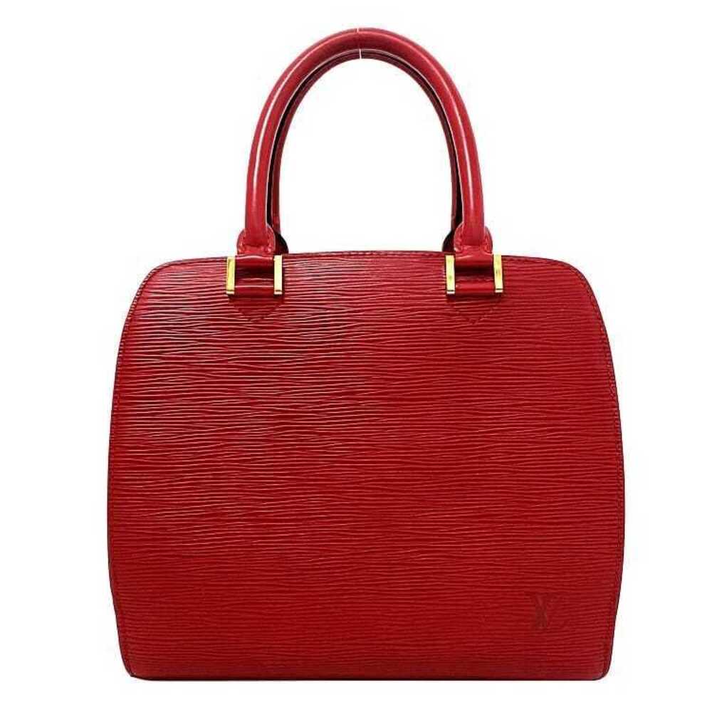 Louis Vuitton Pont Neuf Red Castilian Epi Leather Handbag Zipper Bag LV Logo